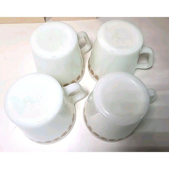 Vintage Set Of 10 Corelle/Pyrex Butterfly Gold Coffee Cups / Creamer & Sugar - Picture 4 of 6